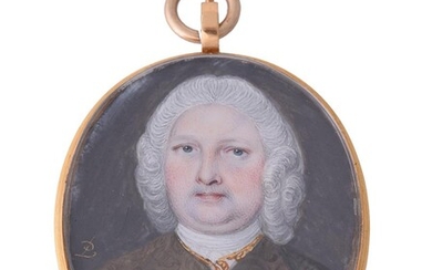 Y Peter Paul Lens (British 1714-1750), A gentleman, wearing embroidered brown coat