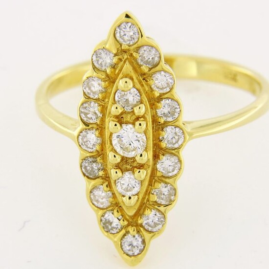 Yellow gold - Ring - 0.84 ct Diamonds