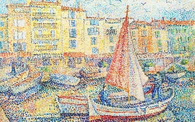 Yvonne Canu 1921-2008 (French) Fishing boats in Saint