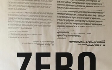 Zero Acid [Exhibition poster] January 27-29, 2015, Institut Superior des Beaux Arts, Besançon, France