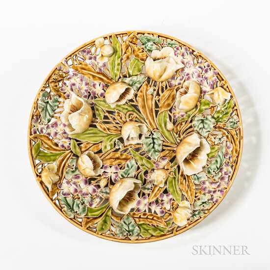 Zsolnay Stoneware Floral Charger