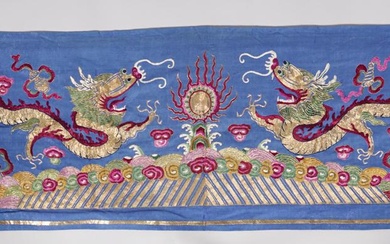 iGavel Auctions: Chinese Embroidered Damask Silk Dragon and Phoenix Altar Frontal ASW1