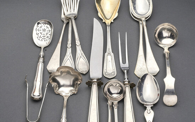 (lot of 15) Silver serving utensils