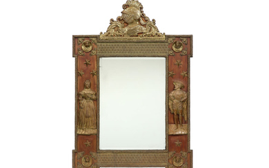 mirror with an antique wooden frame with