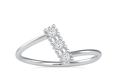 0.09 Carat Diamond 18K White Gold Ring