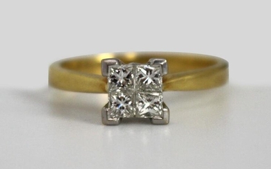 0.50 Carat Diamond Cluster Ring 18ct Gold