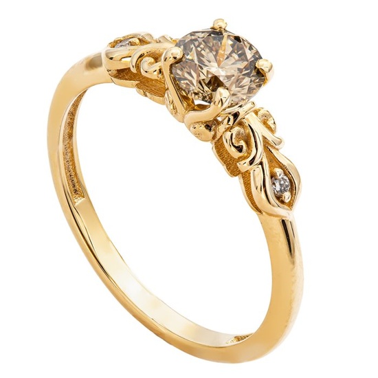 0.72 tcw SI1 Diamond Ring - 14 kt. Yellow gold - Ring - 0.70 ct Diamond - 0.02 ct Diamonds - No Reserve Price