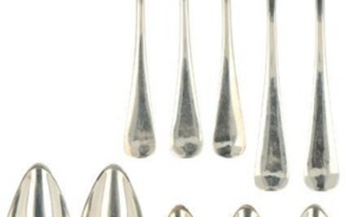 (10) piece lot with flatware collection "Haags Lofje" silver.