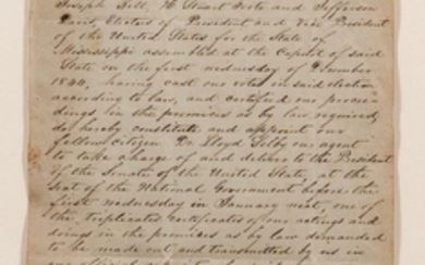 Davis, Jefferson (1808-1889) Document Signed, 1 December 1844.