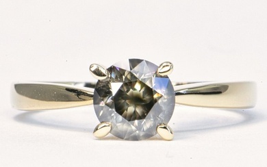 1.01 ct Natural Fancy Deep Gray - 14 kt. Yellow gold - Ring - 1.01 ct Diamond - No Reserve Price