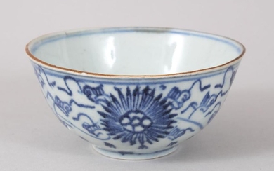 A CHINESE BLUE & WHITE MING DYNASTY PORCELAIN BOWL, the