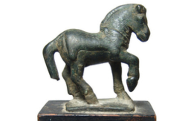 A nice Roman bronze horse in naturalistic style