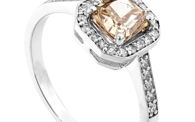 1.24 tcw SI1 Diamond Ring - 14 kt. White gold - Ring - 1.03 ct Diamond - 0.21 ct Diamonds