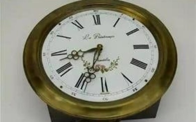 14" Antique French Dutch Chantilly wall clock by Le Printemps