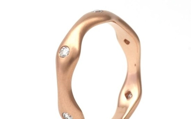 14 kt. Pink gold, Eternity Wedding Band Polished Rose Gold - Ring - 0.21 ct Diamond - Diamonds