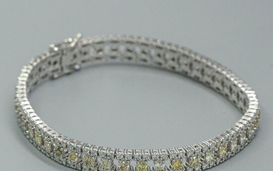 14 kt. White gold - Bracelet - 5.24 ct Diamond