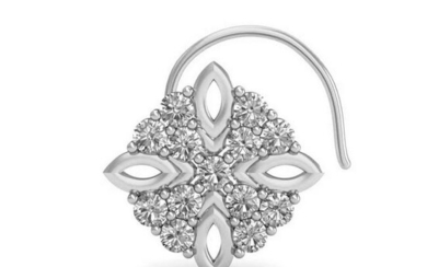 1.40 Ct Round White Diamond 18K Gold Earrings For Women
