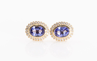 1.41ct Tanzanite and Diamond Earrings