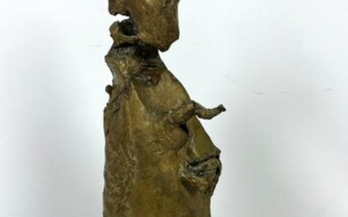 18 inch Brutalist Human form Bronze sculpture. Unsigned