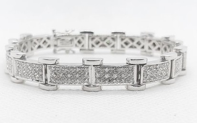 18 kt. White gold - Pave 'diamond bracelet Diamond
