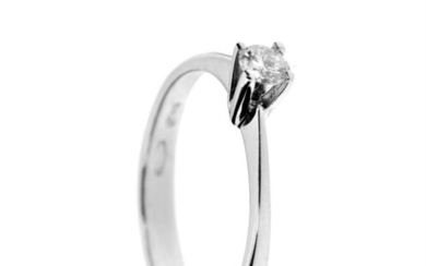 18 kt. White gold - Ring - 0.15 ct Diamond