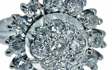 18 kt. White gold - Ring - 2.04 ct Diamonds