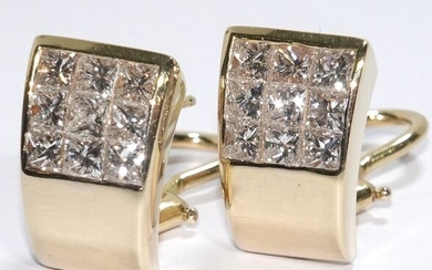 18 kt. Yellow gold - Earrings - 1.80 ct Diamonds - Diamonds