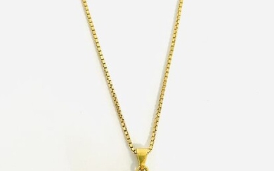 18 kt. Yellow gold - Necklace with pendant Quartz