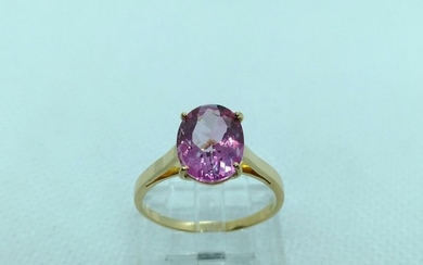 18 kt. Yellow gold - Ring - 3.20 ct Sapphire