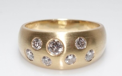 18 kt. Yellow gold - Ring, large size 64 / 20.4 mm - 0.92 ct - Diamonds