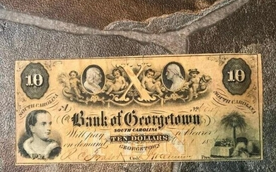 1854 Bank of Georgetown South Carolina $10 Banknote