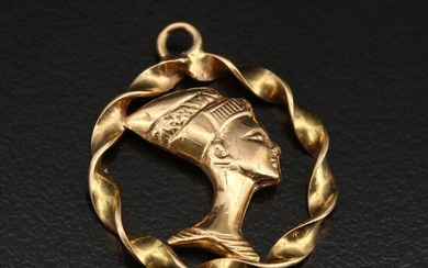 18K Egyptian Queen Nefertiti Pendant