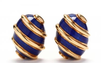 18KT Gold Enamel Earrings, Schlumberger for Tiffany & Co.