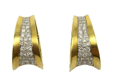 18Kt Two-Tone Diamond Earrings