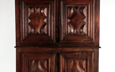 18TH C. STATELY FRENCH TWO PART CABINET