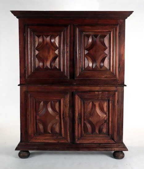 18TH C. STATELY FRENCH TWO PART CABINET