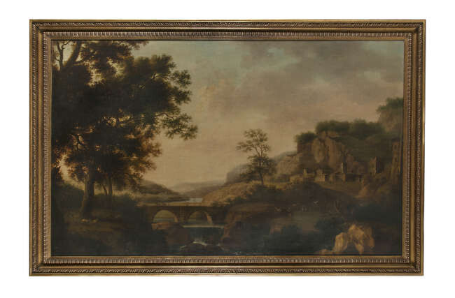 18TH CENTURY SCHOOL Classical Landscape with a Drover...