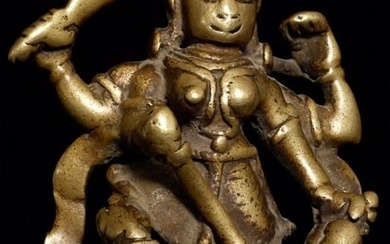 18th Century (or earlier) India bronze Durga.