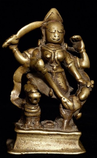 18th Century (or earlier) India bronze Durga.