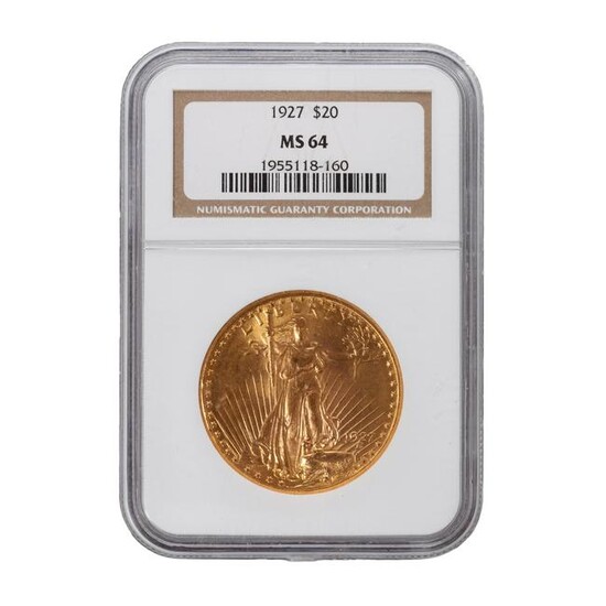 1927 NGC MS64 $20 Gold American Double Eagle Coin