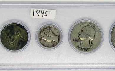 1945 U.S. YEAR SET - 5 COINS - MIXED MINTS