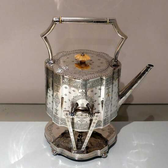 19th Century Antique Victorian Sterling Silver Kettle