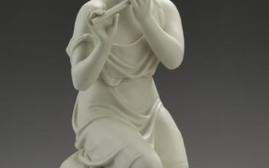 19th c. Copeland parian figure of a shepherd, 14"h