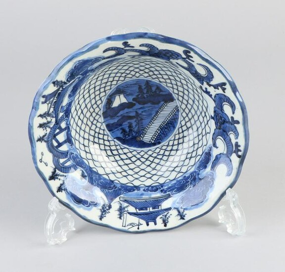 19th century Japanese porcelain bowl with landscape /
