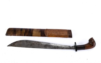 (20th c) INDONESIAN KRIS WITH CARVED HANDLE