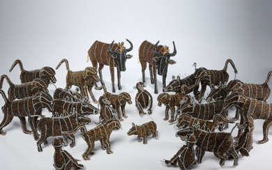 (27) South African beaded animal figures