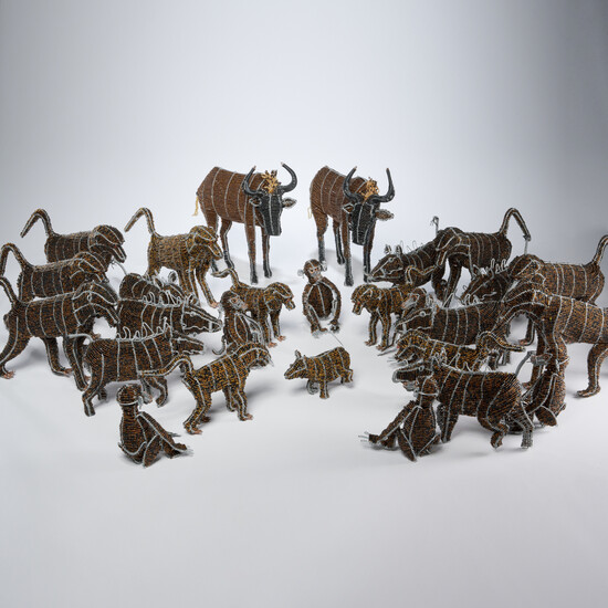 (27) South African beaded animal figures