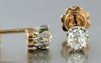 18 kt. Pink gold, White gold - Earrings - 0.70 ct Diamond