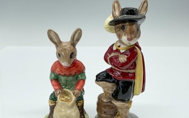 2pc Royal Doulton Bunnykins Figurines, Cavalier & Will Scarlet DB179, DB264/GE