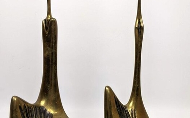 2pcs Aharon Bezalel 84 Brass Sculptures. Stylized figu